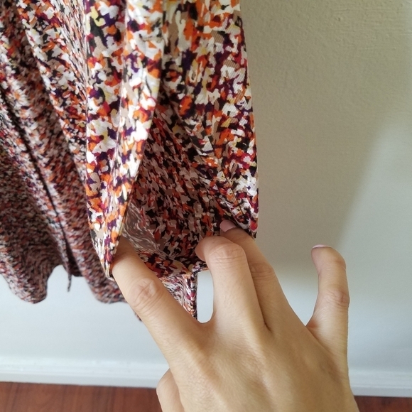 J.Jill Jersey Knit Pleated Multi Color Print Dress Size Large - Picture 10 of 13